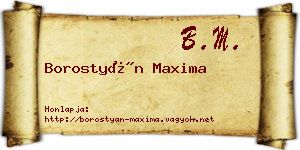 Borostyán Maxima névjegykártya